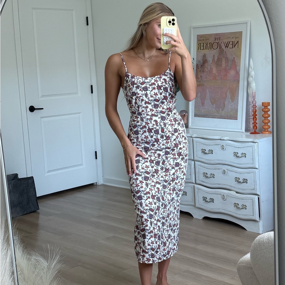 Abercrombie Floral Spaghetti Strap Midi Dress